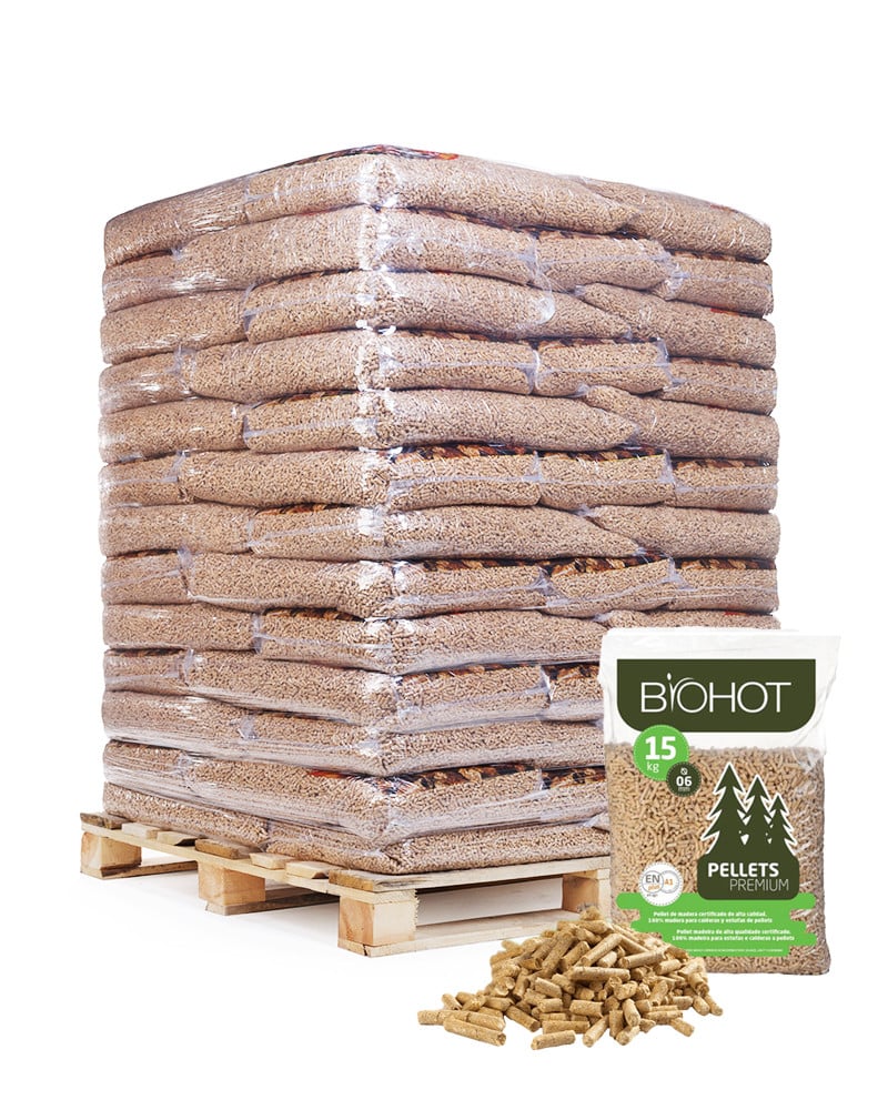 Pellets de madeira (65 x 15 kg) BIOHOT